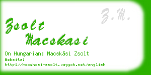 zsolt macskasi business card