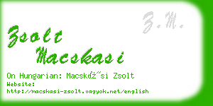 zsolt macskasi business card